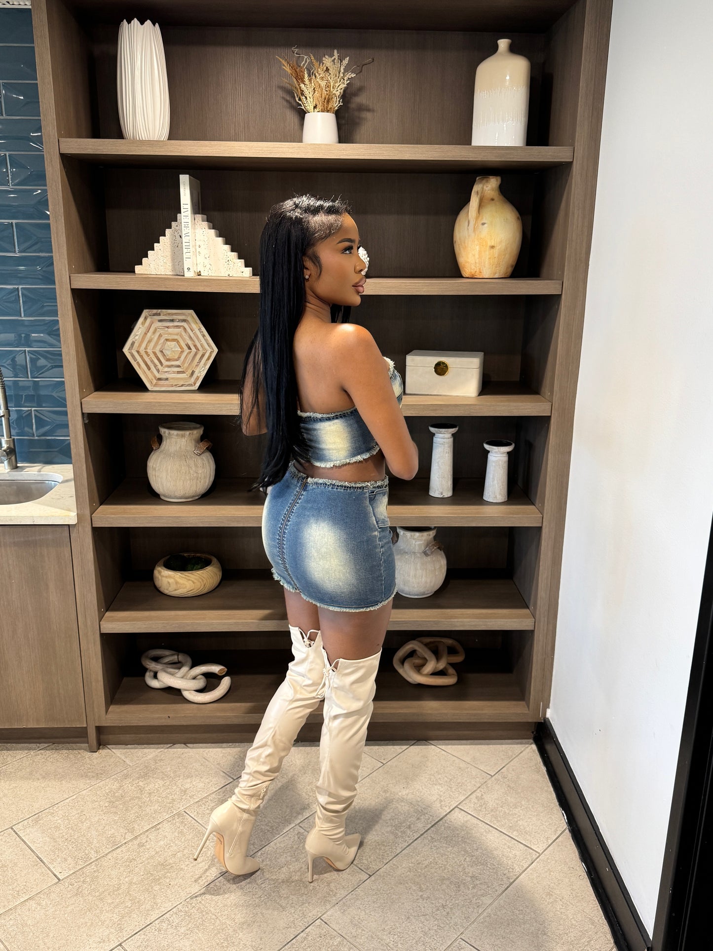 Denim bae set