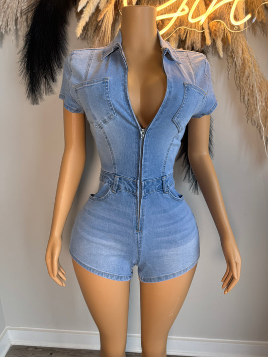 Denim Girl Romper