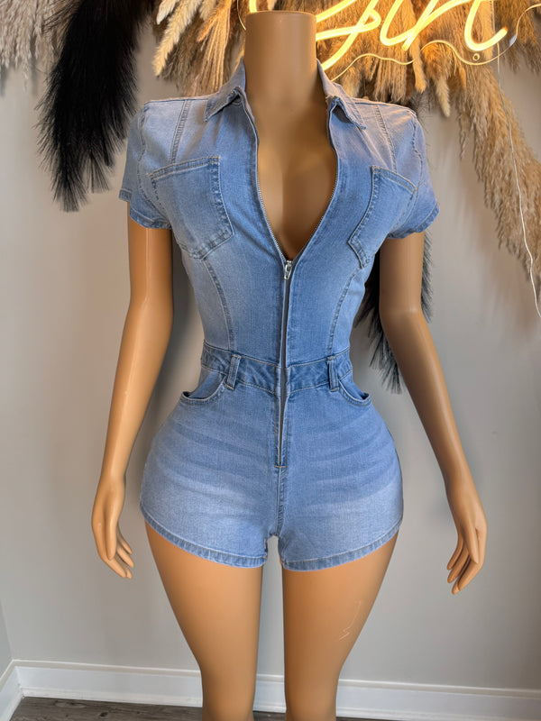 Denim Girl Romper